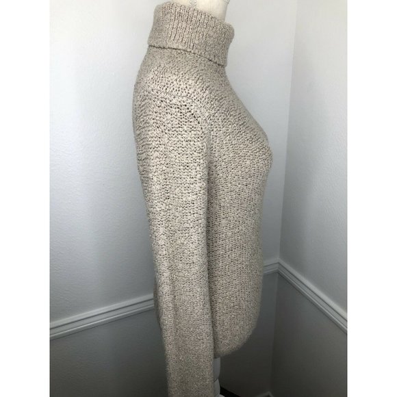 Women's J. Crew Petite Medium Cowl Neck Beige Long Sleeve Sweater - Picture 3 of 6